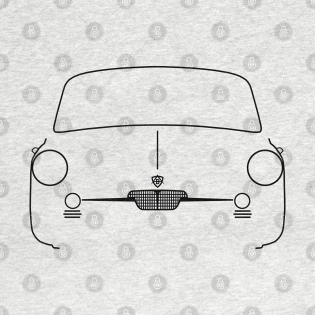 Autobianchi Bianchina classic car black outline graphic by soitwouldseem